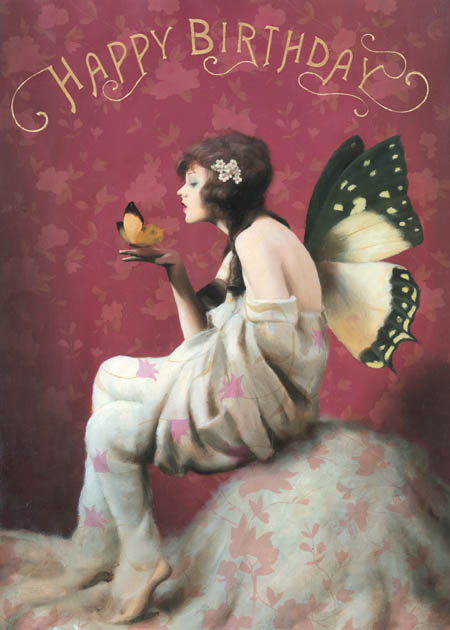 Happy Birthday Butterfly Girl Greeting Card by Stephen Mackey